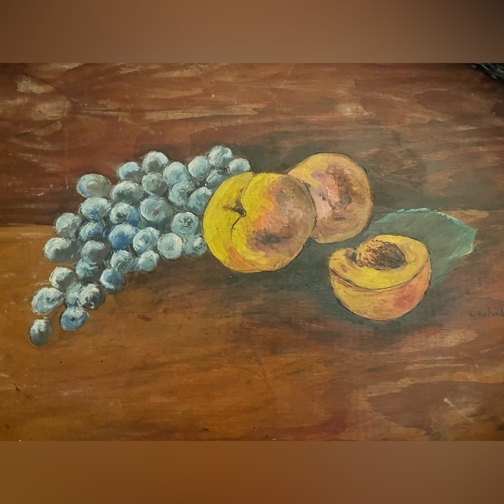 Large Vintage Hand Painted tray Wall hanging Art 22”x15” -Amazing piece !​​​​​​ - Picture 6 of 13